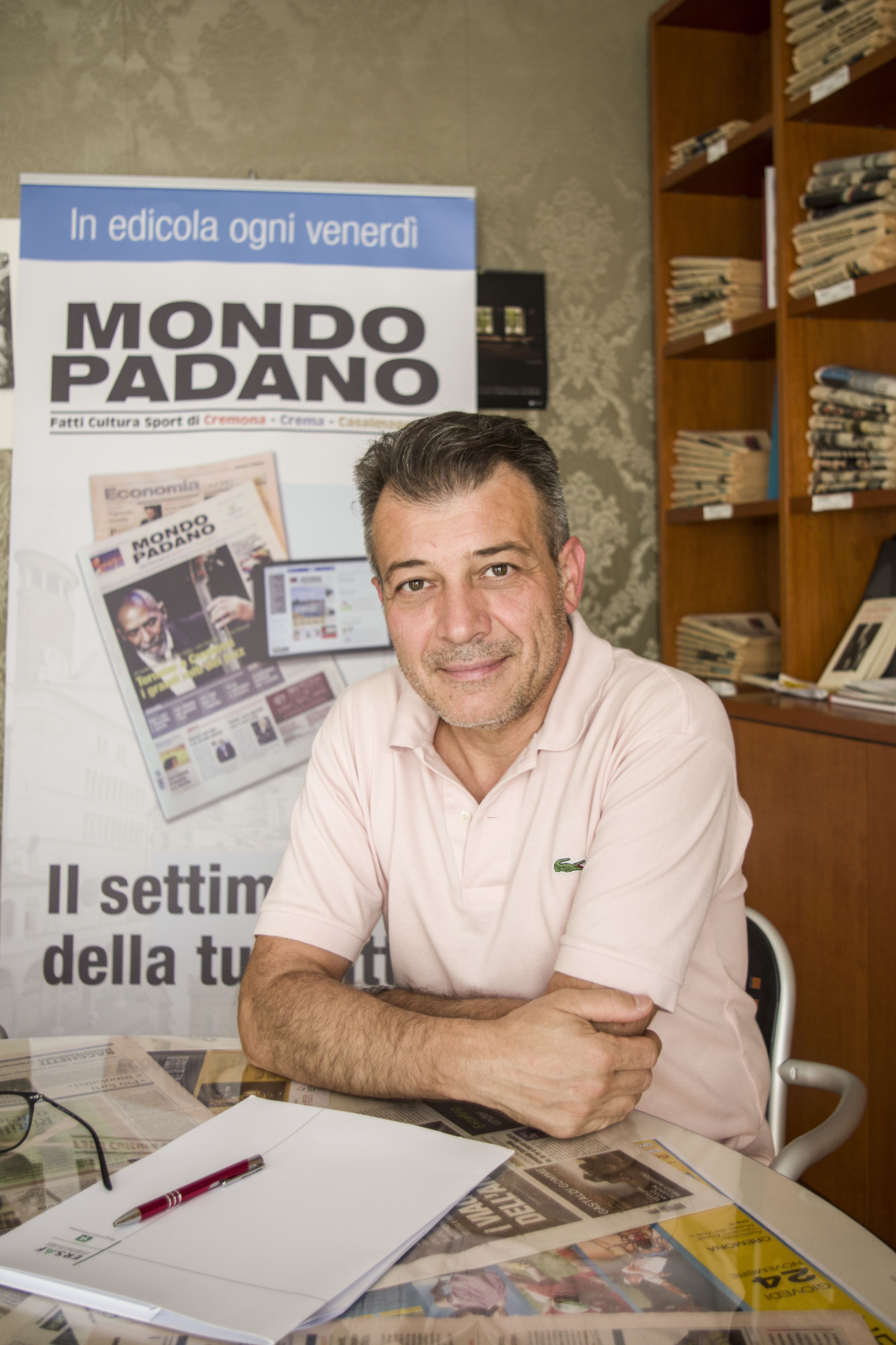 Fabio Losio, presidente di Ersaf, nella redazione di Mondo Padano
