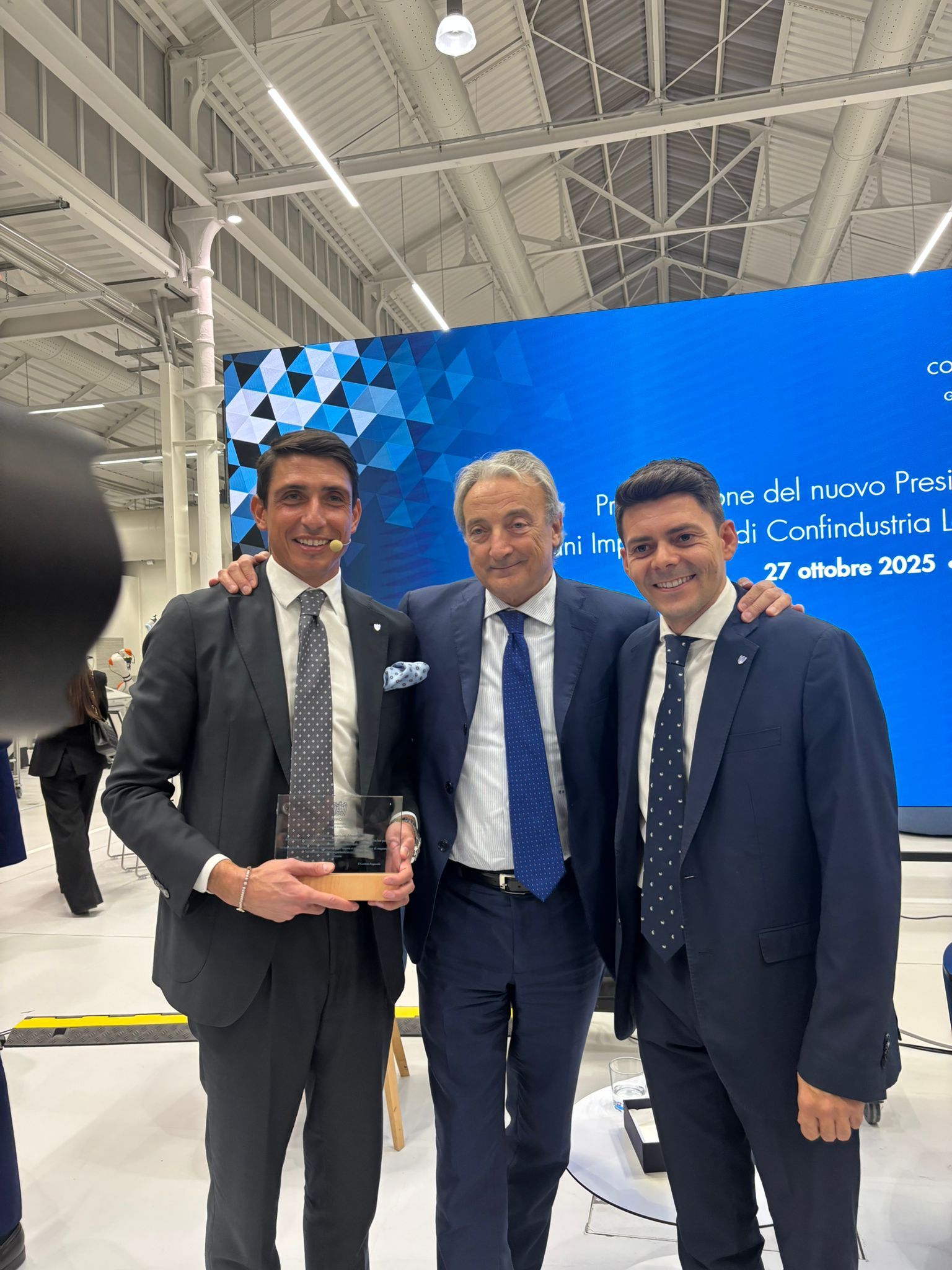 Da sinistra, Jacopo Moschini, Giuseppe Pasini e Stefano Rossi