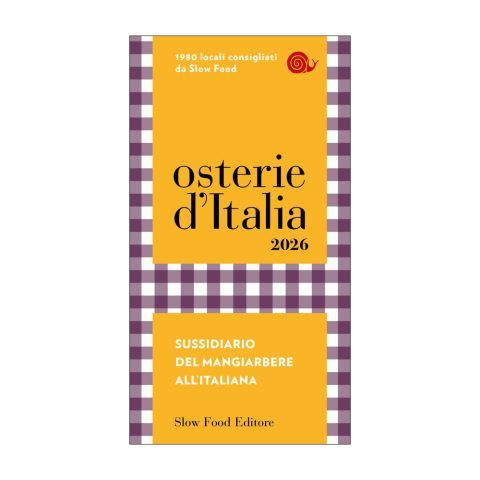 La copertina dell'edizione 2026 della guida alle osterie d'Italia di Slow Food
