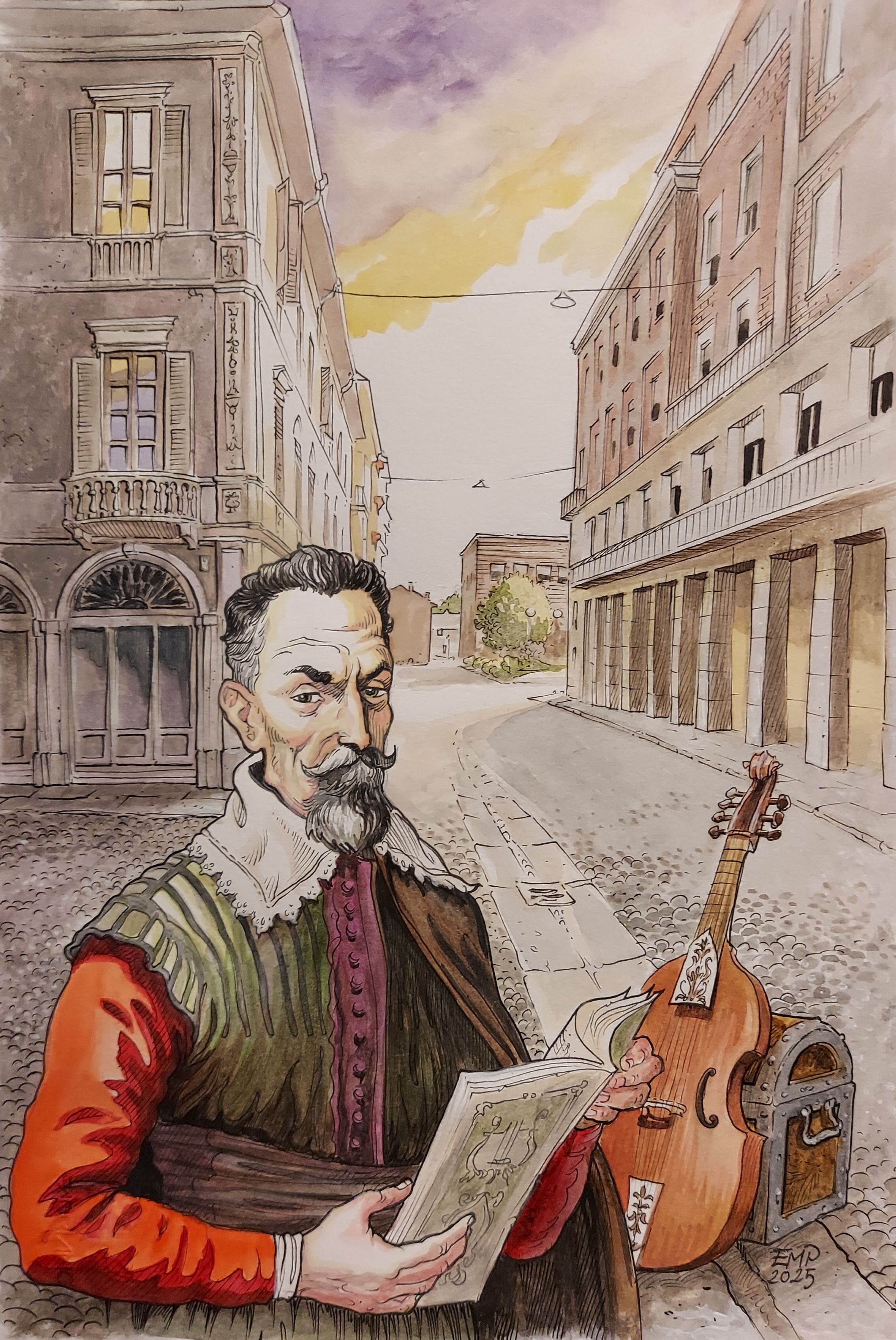 Via Monteverdi, nell'illustrazione di Enrico Maria Pucci (Artstudium)