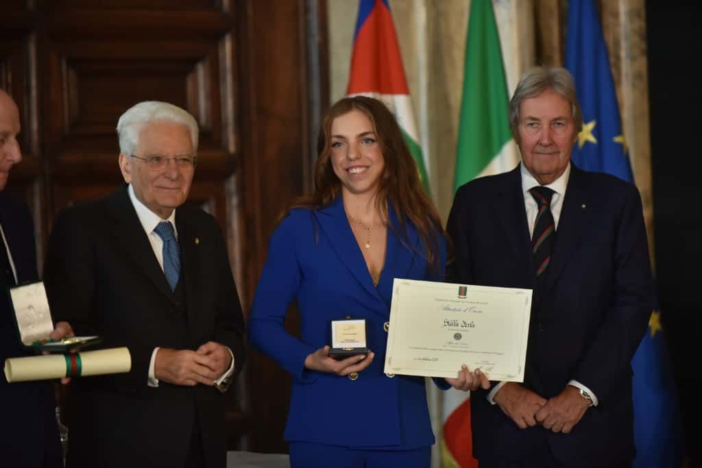 Stella Ferla con Sergio Mattarella