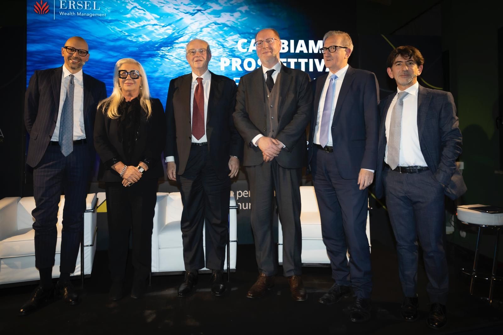 Da sinistra, Davide Lavico, Sonia Cantarelli, Giorgio Berta, Fabrizio Acerbis, Alberto Capitanio e Francesco d'Arco