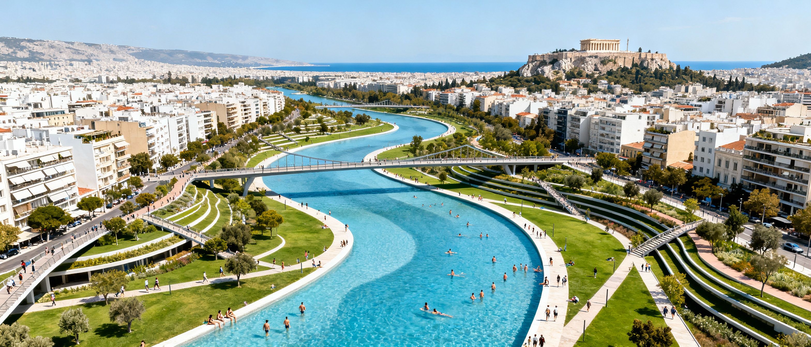 Render riqualificazione del centro storico di Atene