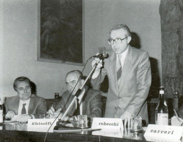 Renzo Rebecchi quando era presidente della Provincia di Cremona